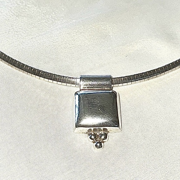 925 Sterling Silver Jewelry - Sterling Silver Geometric Pendant Stamped 925 Mexico